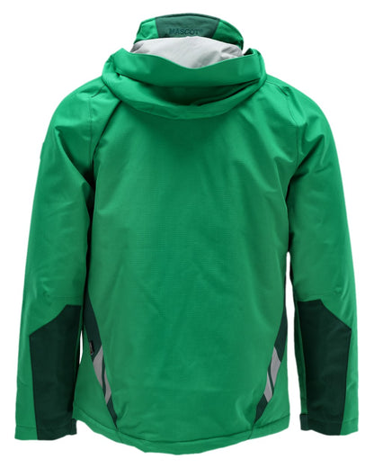 Grass Green Coloured Mascot Workwear Mens Accelerate Winter Jacket on white background 