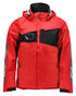 Traffic Red Black Coloured Mascot Workwear Mens Accelerate Winter Jacket on white background 
