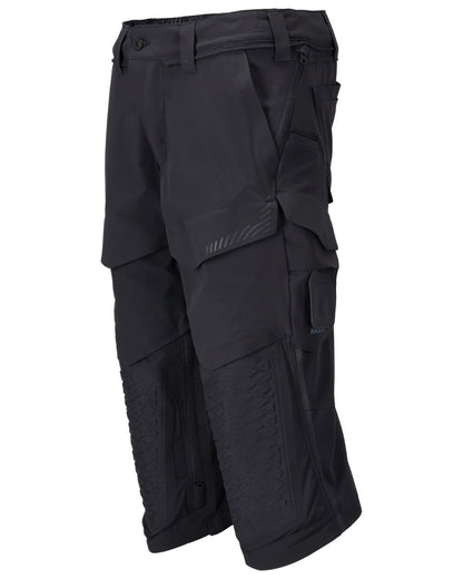 Dark Navy Coloured Mascot Workwear Mens Customized 3/4 Length Trousers With Kneepad Pockets on white background 