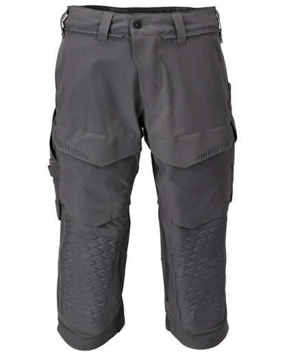 Stone Grey Coloured Mascot Workwear Mens Customized 3/4 Length Trousers With Kneepad Pockets on white background 