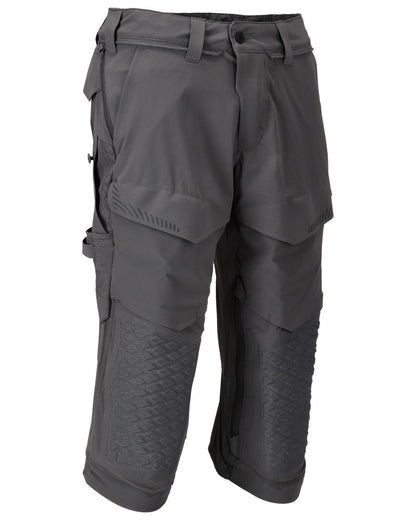 Stone Grey Coloured Mascot Workwear Mens Customized 3/4 Length Trousers With Kneepad Pockets on white background 