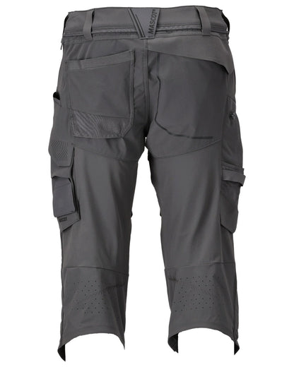 Stone Grey Coloured Mascot Workwear Mens Customized 3/4 Length Trousers With Kneepad Pockets on white background 