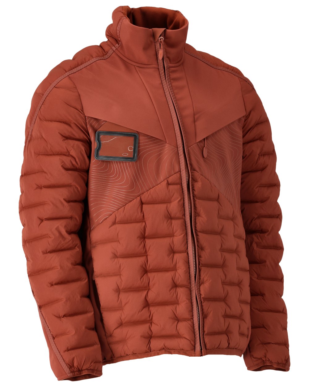 Autumn Red Coloured Mascot Workwear Mens Customized Breathable Jacket on white background 