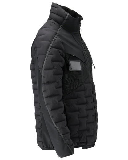 Black Coloured Mascot Workwear Mens Customized Breathable Jacket on white background 