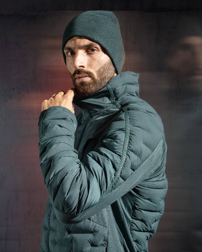 Forest Green Coloured Mascot Workwear Mens Customized Breathable Jacket on studio background 
