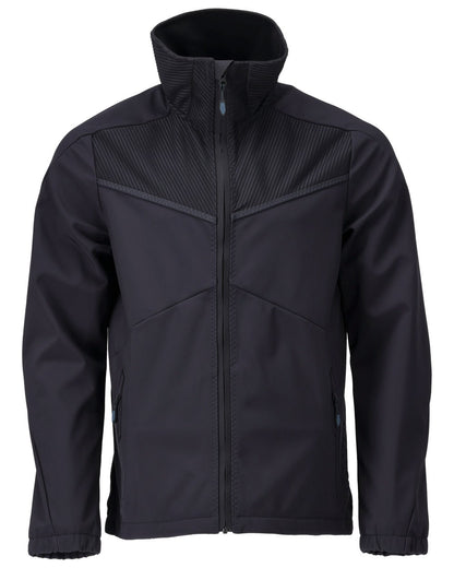 Dark Navy Coloured Mascot Workwear Mens Customized Breathable Softshell Jacket on white background 