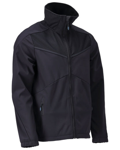 Dark Navy Coloured Mascot Workwear Mens Customized Breathable Softshell Jacket on white background 