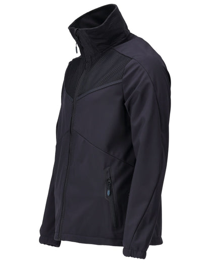 Dark Navy Coloured Mascot Workwear Mens Customized Breathable Softshell Jacket on white background 