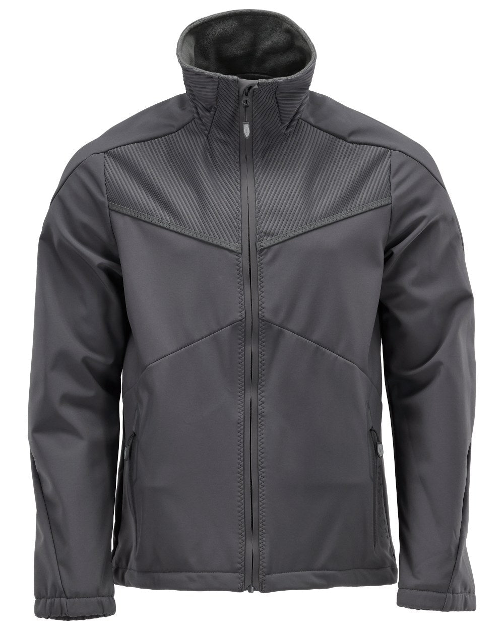 Stone Grey Coloured Mascot Workwear Mens Customized Breathable Softshell Jacket on white background 