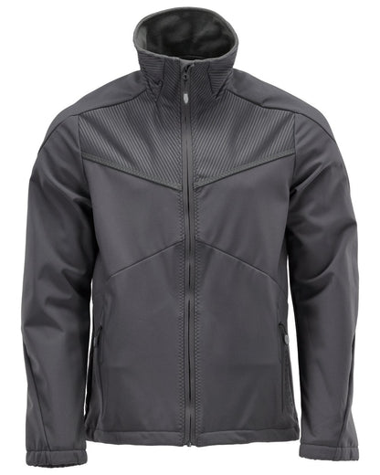 Stone Grey Coloured Mascot Workwear Mens Customized Breathable Softshell Jacket on white background 