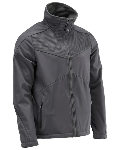 Stone Grey Coloured Mascot Workwear Mens Customized Breathable Softshell Jacket on white background 