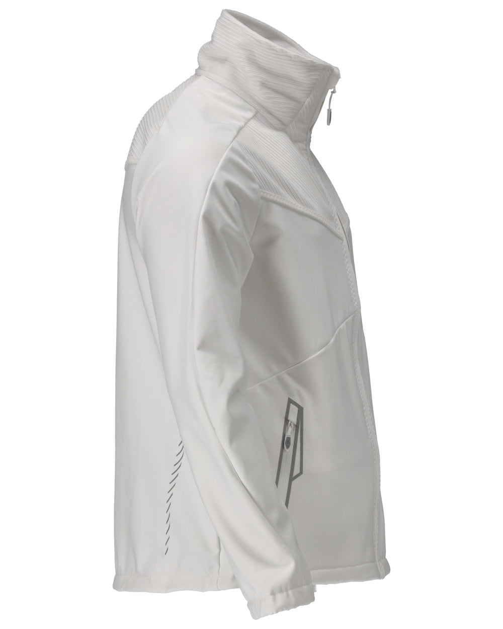 White Coloured Mascot Workwear Mens Customized Breathable Softshell Jacket on white background 