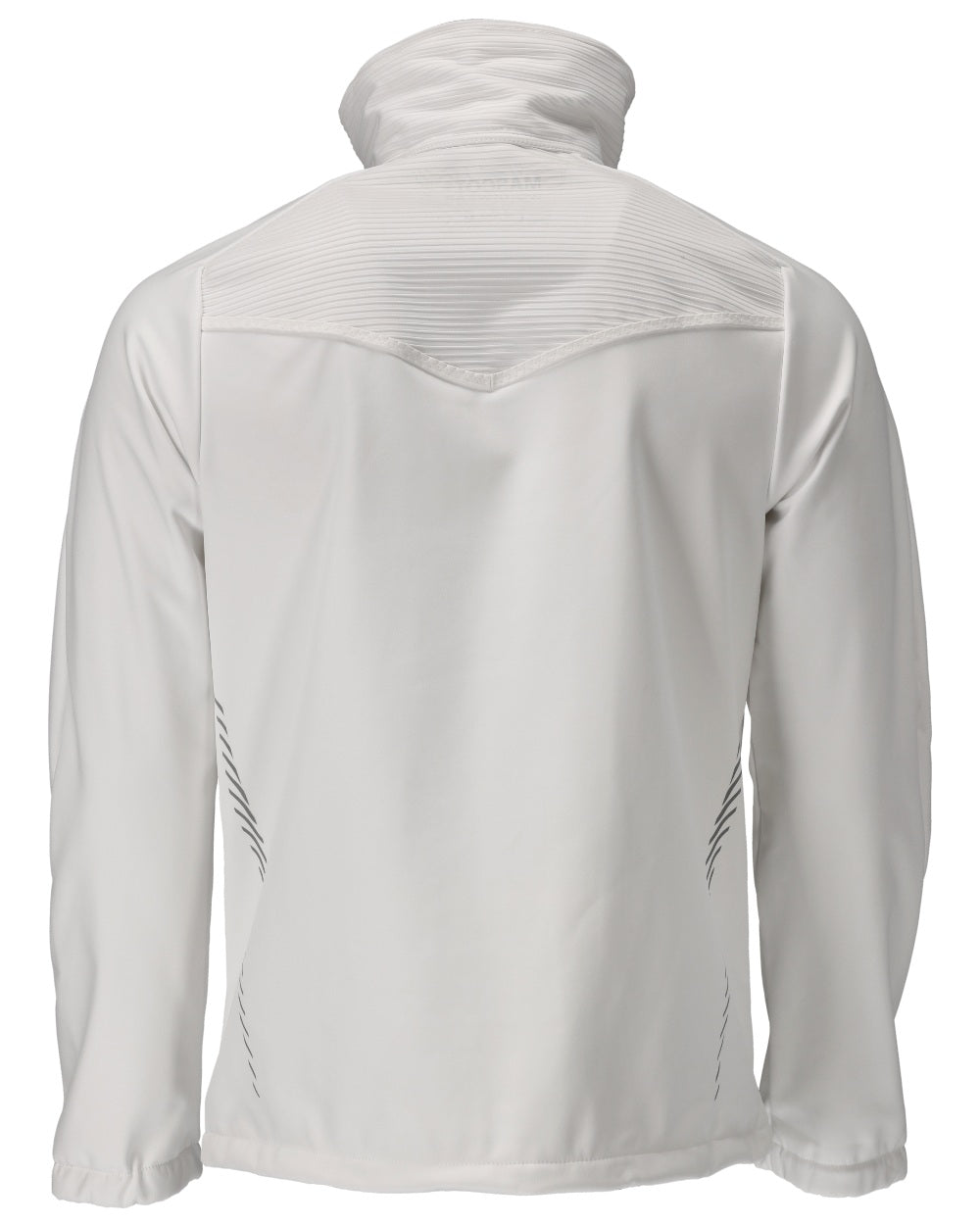 White Coloured Mascot Workwear Mens Customized Breathable Softshell Jacket on white background 