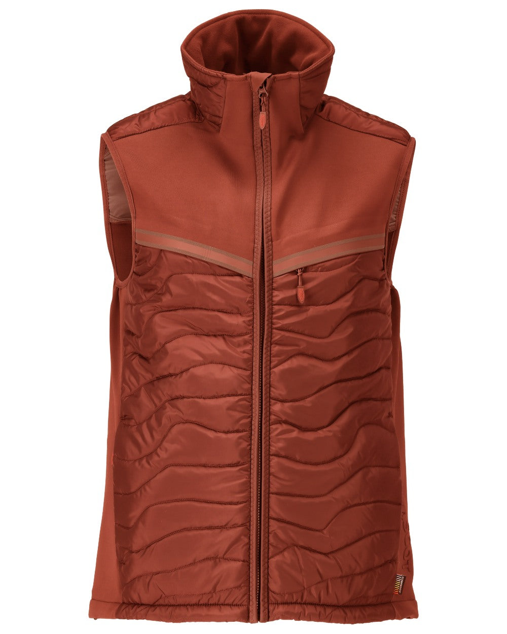 Autumn Red Coloured Mascot Workwear Mens Customized Breathable Thermal Gilet on white background 