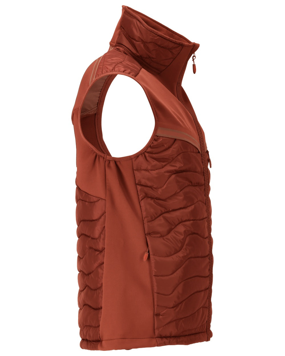 Autumn Red Coloured Mascot Workwear Mens Customized Breathable Thermal Gilet on white background 