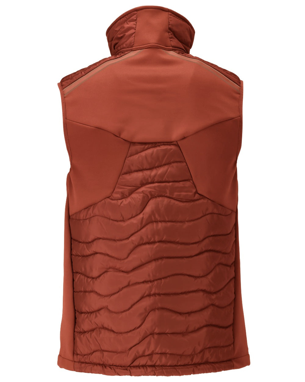 Autumn Red Coloured Mascot Workwear Mens Customized Breathable Thermal Gilet on white background 