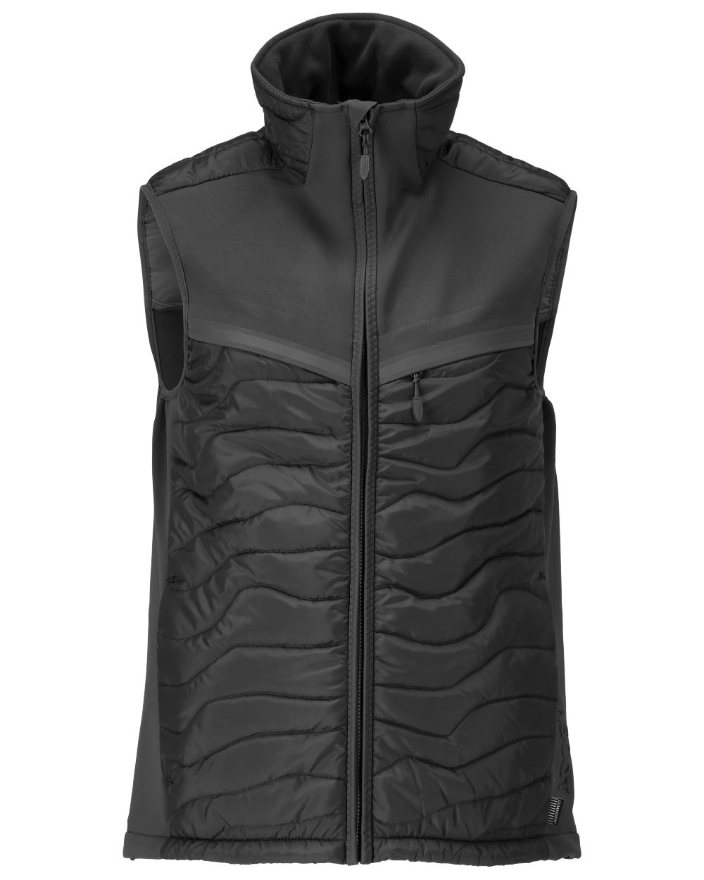 Black Coloured Mascot Workwear Mens Customized Breathable Thermal Gilet on white background 