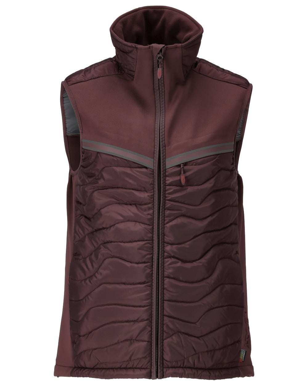 Bordeaux Coloured Mascot Workwear Mens Customized Breathable Thermal Gilet on white background 