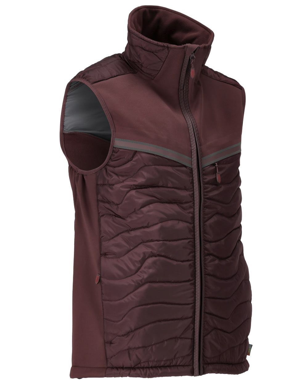 Bordeaux Coloured Mascot Workwear Mens Customized Breathable Thermal Gilet on white background 