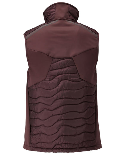 Bordeaux Coloured Mascot Workwear Mens Customized Breathable Thermal Gilet on white background 