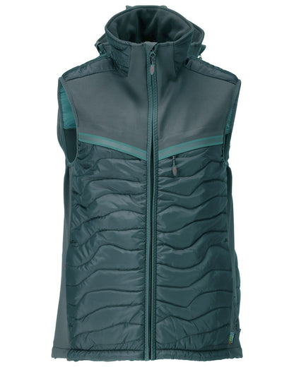 Forest Green Coloured Mascot Workwear Mens Customized Breathable Thermal Gilet on white background 
