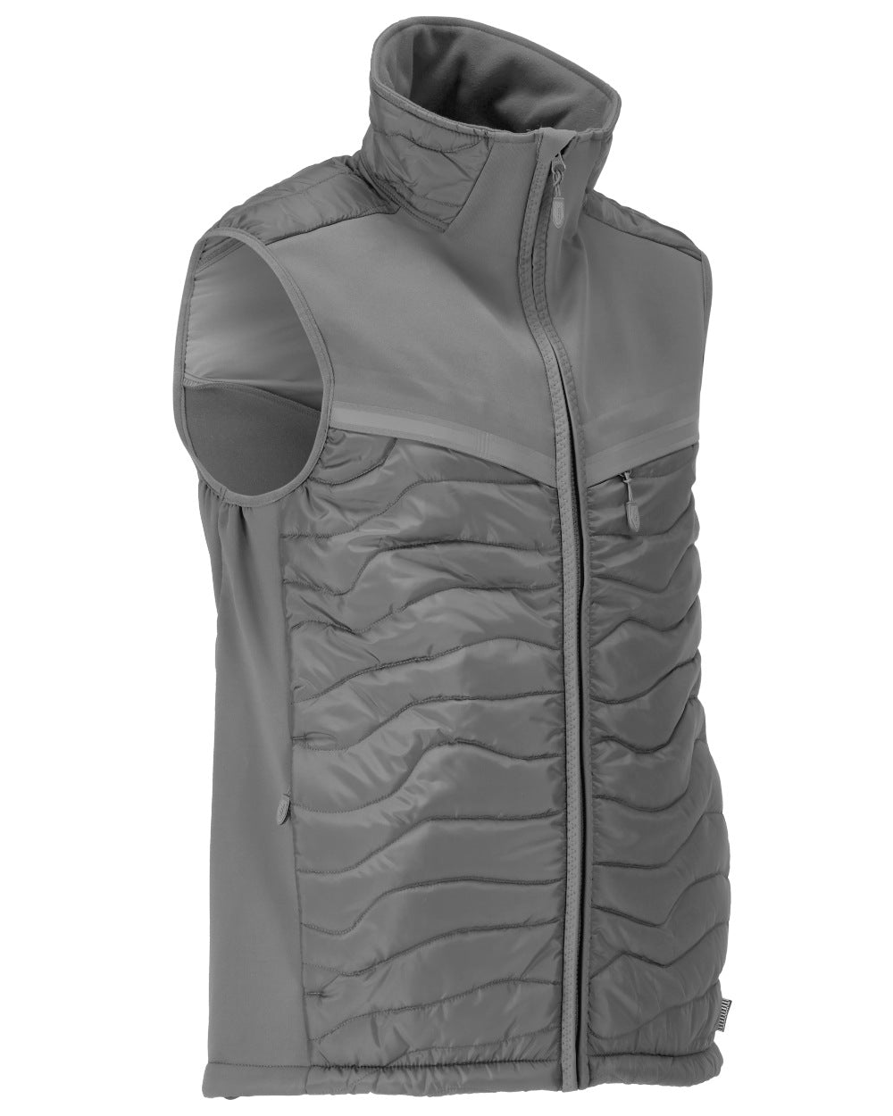 Stone Grey Coloured Mascot Workwear Mens Customized Breathable Thermal Gilet on white background 