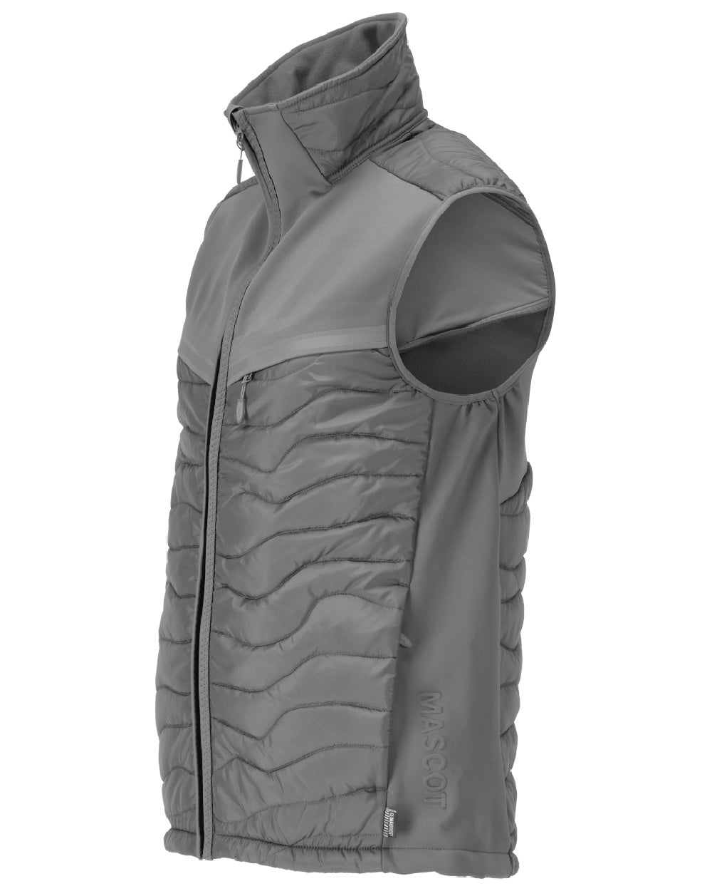 Stone Grey Coloured Mascot Workwear Mens Customized Breathable Thermal Gilet on white background 