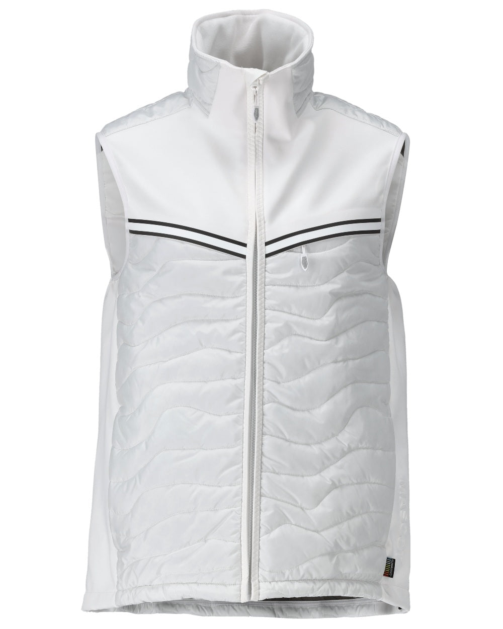 White Coloured Mascot Workwear Mens Customized Breathable Thermal Gilet on white background 
