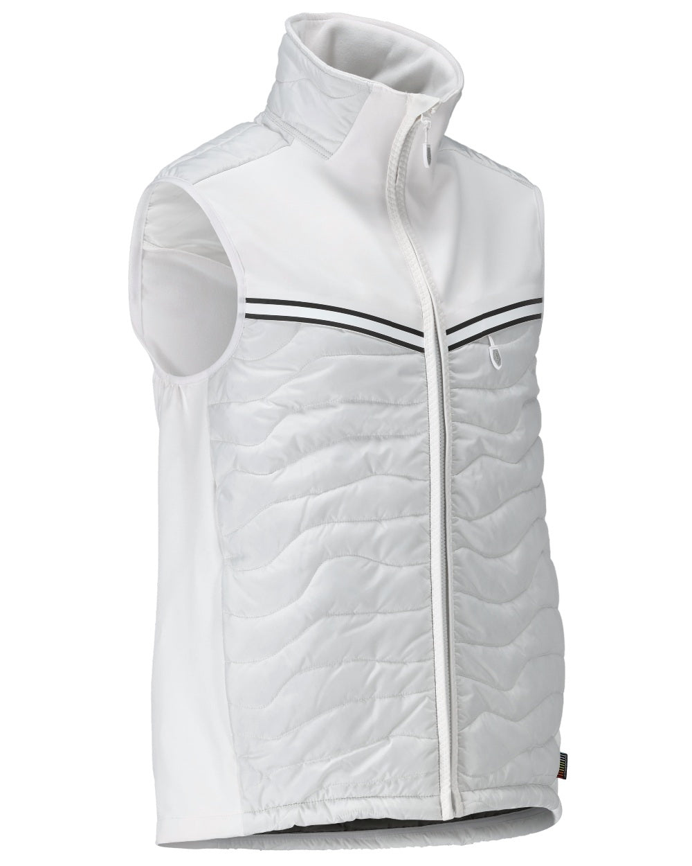 White Coloured Mascot Workwear Mens Customized Breathable Thermal Gilet on white background 