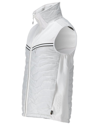 White Coloured Mascot Workwear Mens Customized Breathable Thermal Gilet on white background 