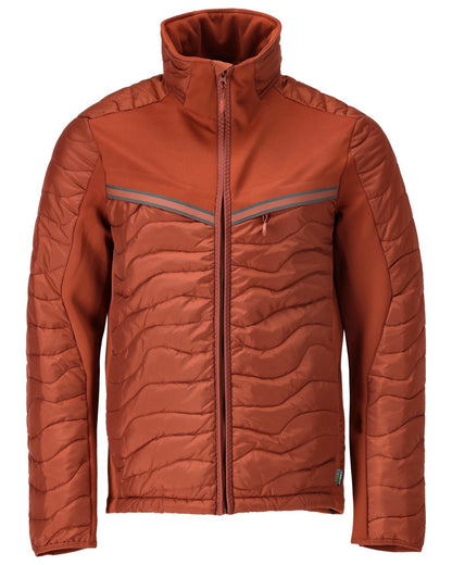Autumn Red Coloured Mascot Workwear Mens Customized Breathable Thermal Jacket on white background 
