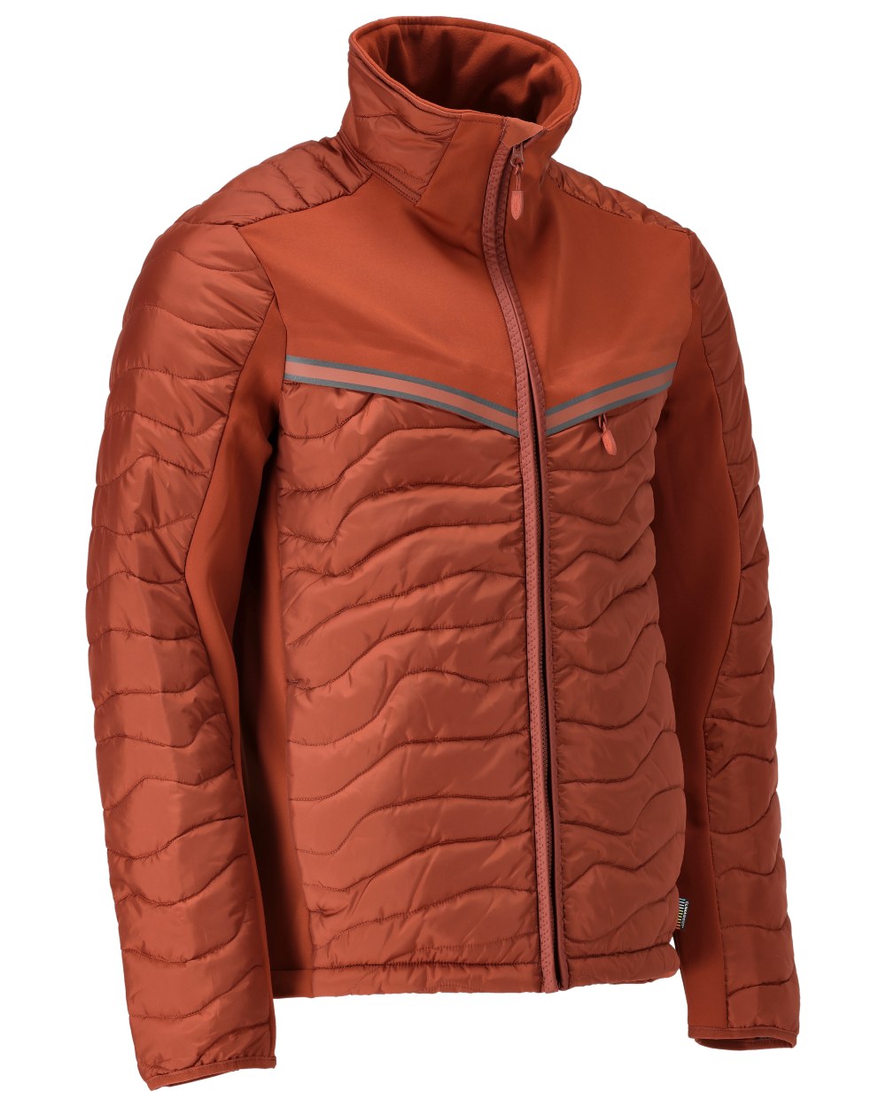 Autumn Red Coloured Mascot Workwear Mens Customized Breathable Thermal Jacket on white background 