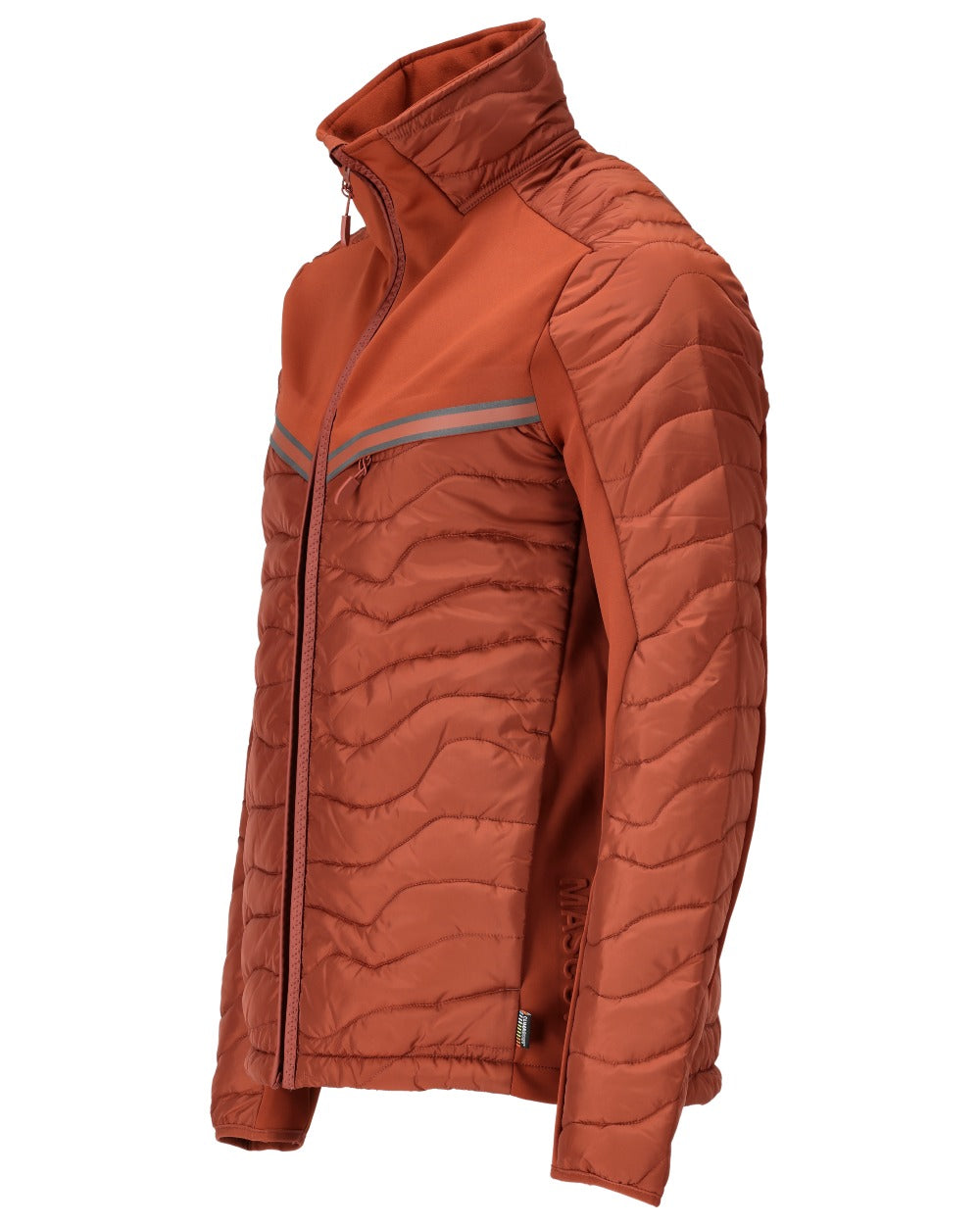 Autumn Red Coloured Mascot Workwear Mens Customized Breathable Thermal Jacket on white background 