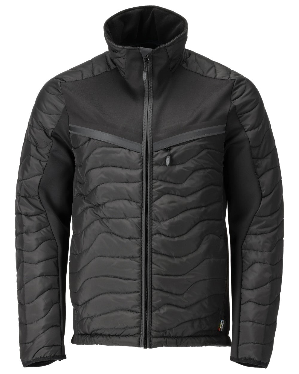 Black Coloured Mascot Workwear Mens Customized Breathable Thermal Jacket on white background 