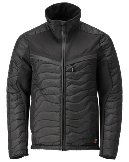 Black Coloured Mascot Workwear Mens Customized Breathable Thermal Jacket on white background 