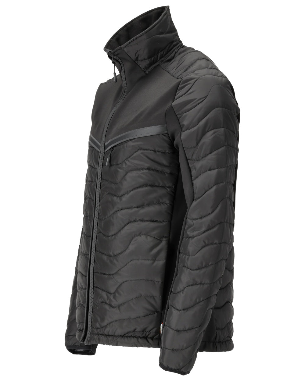 Black Coloured Mascot Workwear Mens Customized Breathable Thermal Jacket on white background 