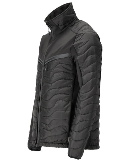 Black Coloured Mascot Workwear Mens Customized Breathable Thermal Jacket on white background 