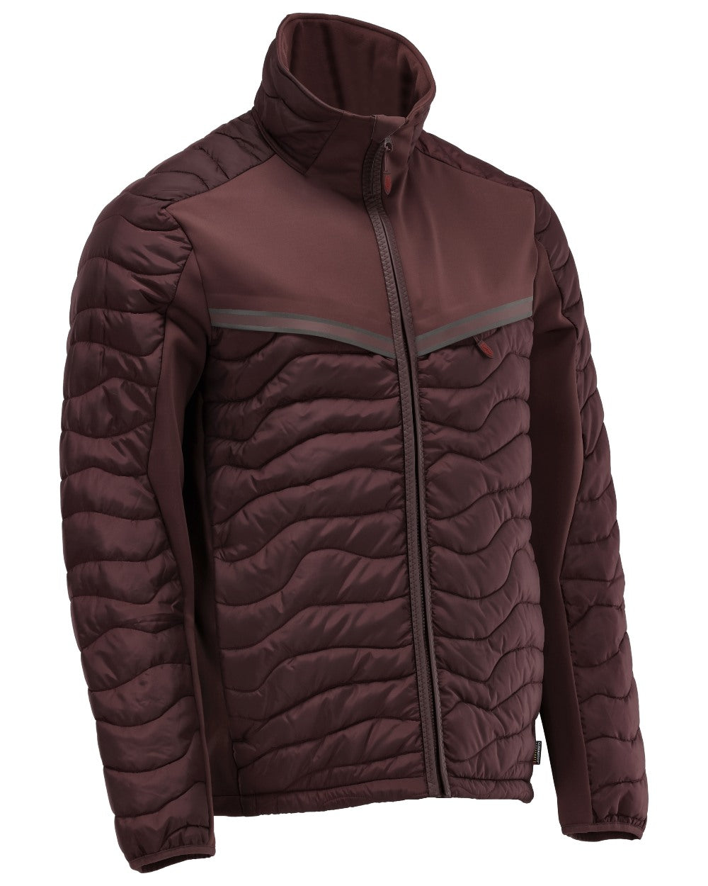 Bordeaux Coloured Mascot Workwear Mens Customized Breathable Thermal Jacket on white background 