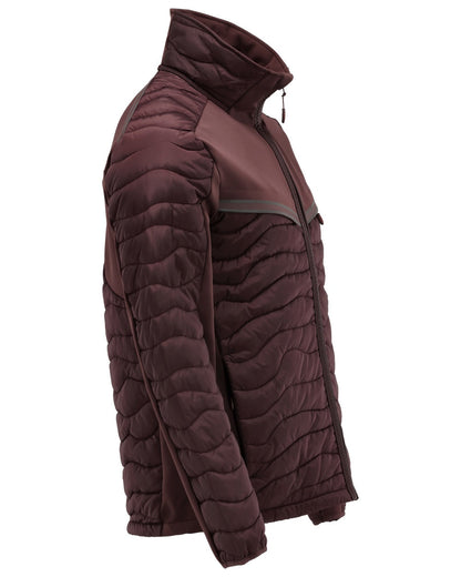 Bordeaux Coloured Mascot Workwear Mens Customized Breathable Thermal Jacket on white background 