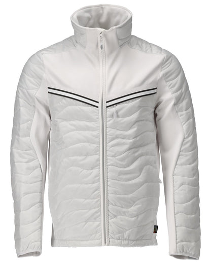 White Coloured Mascot Workwear Mens Customized Breathable Thermal Jacket on white background 