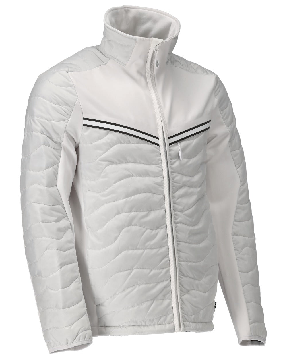 White Coloured Mascot Workwear Mens Customized Breathable Thermal Jacket on white background 
