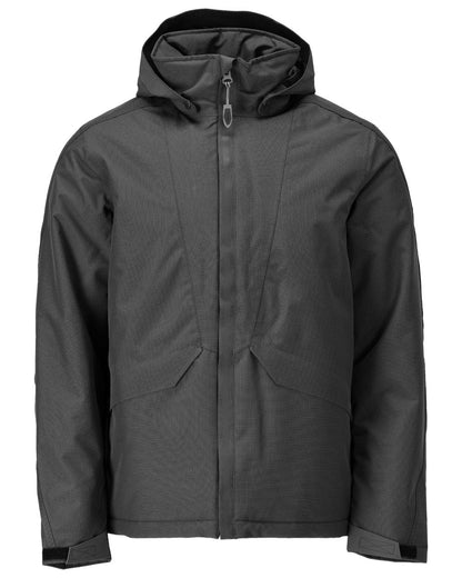 Black Coloured Mascot Workwear Mens Customized Breathable Winter Jacket on white background 