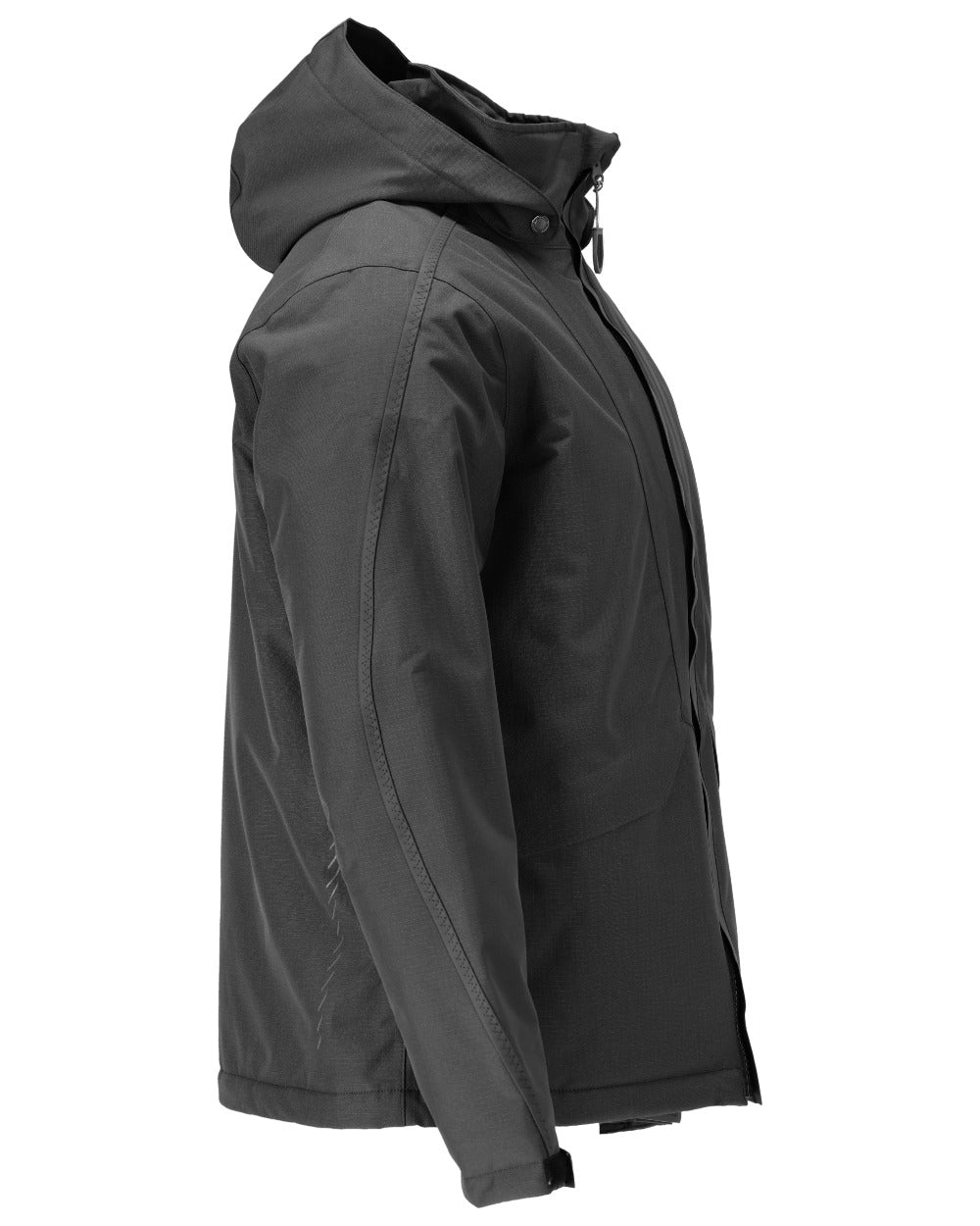 Black Coloured Mascot Workwear Mens Customized Breathable Winter Jacket on white background 