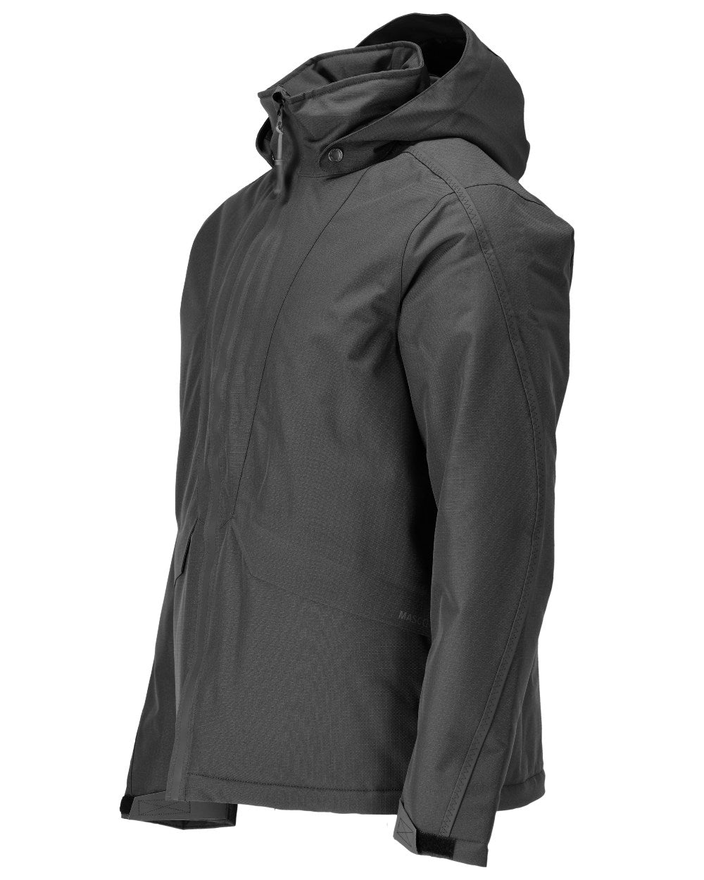Black Coloured Mascot Workwear Mens Customized Breathable Winter Jacket on white background 