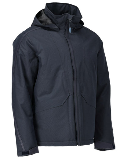 Dark Navy Coloured Mascot Workwear Mens Customized Breathable Winter Jacket on white background 