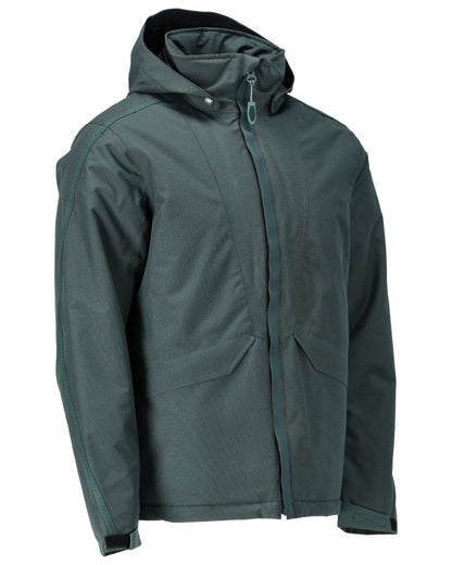 Forest Green Coloured Mascot Workwear Mens Customized Breathable Winter Jacket on white background 