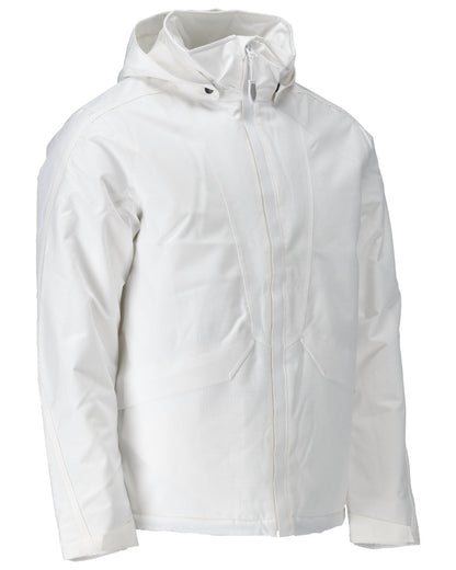 White Coloured Mascot Workwear Mens Customized Breathable Winter Jacket on white background 
