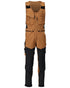 Nut Brown Black Coloured Mascot Workwear Mens Customized Combi Suit With Kneepad Pockets on white background 
