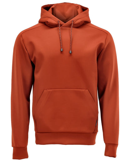 Autumn Red Coloured Mascot Workwear Mens Customized Fleece Hoodie on white background 