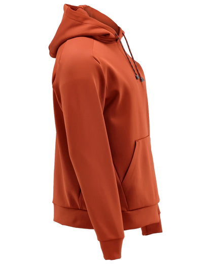 Autumn Red Coloured Mascot Workwear Mens Customized Fleece Hoodie on white background 